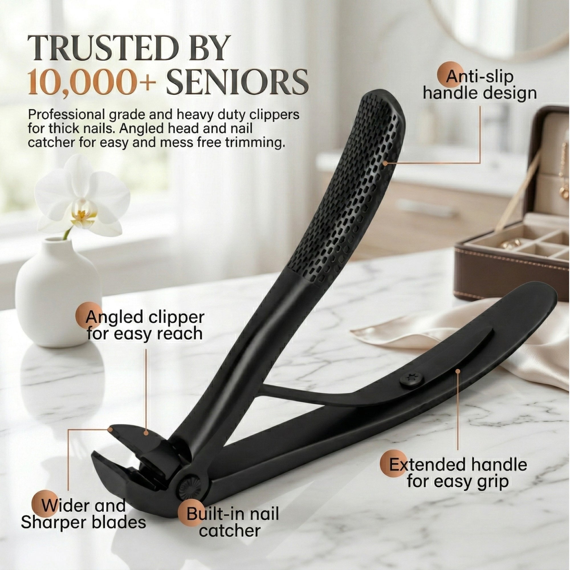 TruviClip® Nail Clipper for Seniors | Cuts Thick Nails With Less Effort