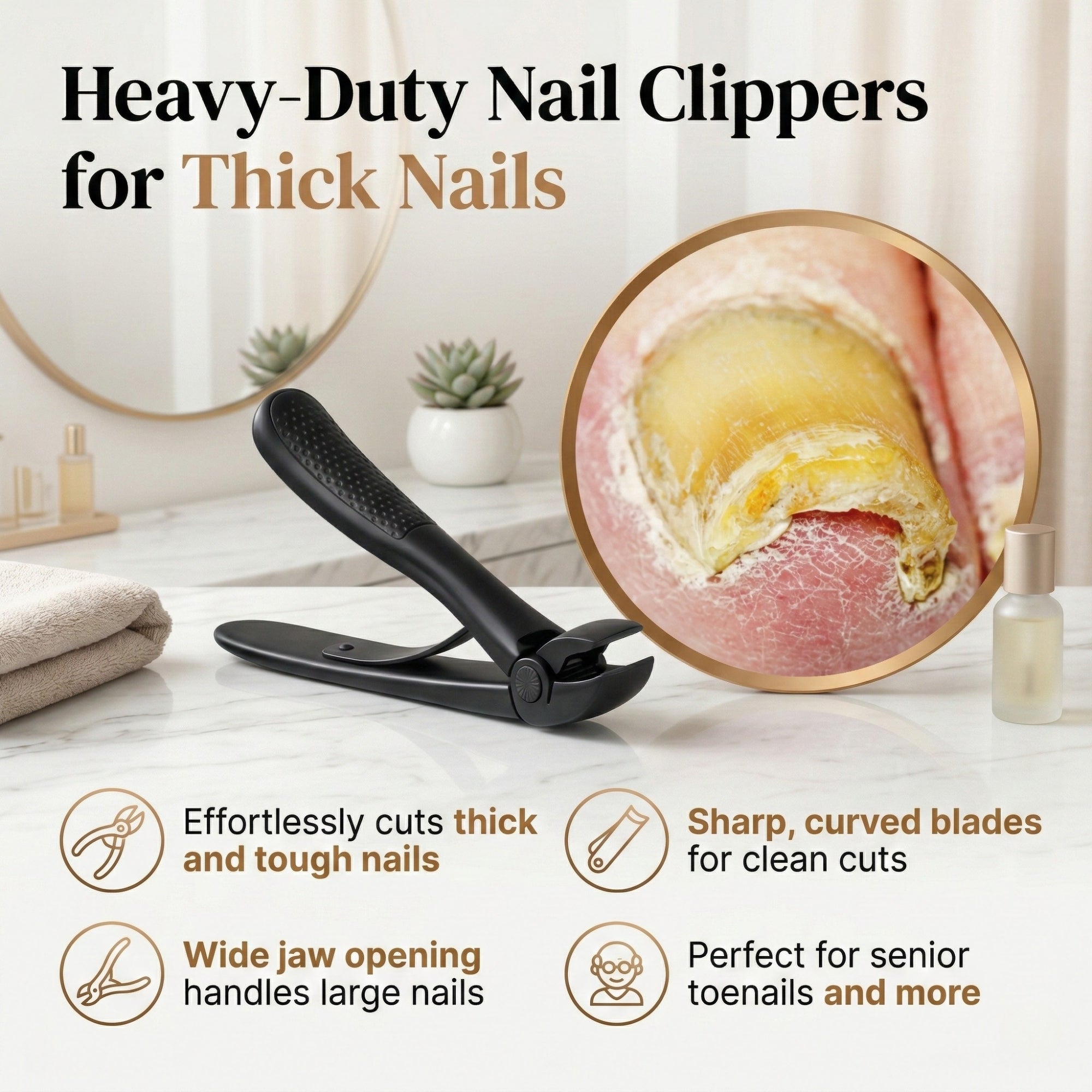 TruviClip® Nail Clipper for Seniors | Cuts Thick Nails With Less Effort