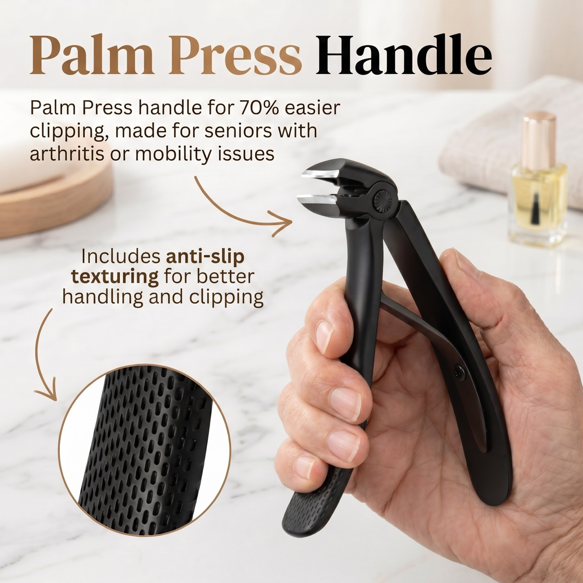 TruviClip® Nail Clipper for Seniors | Cuts Thick Nails With Less Effort