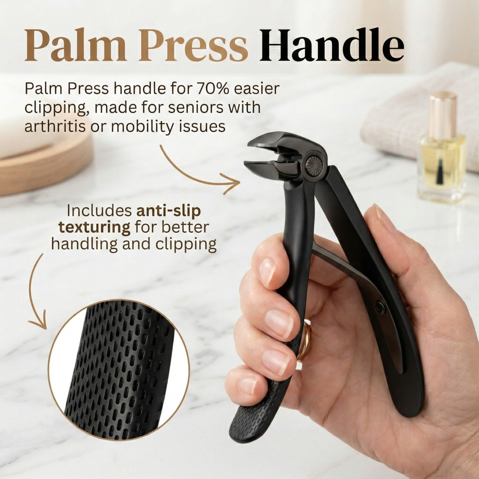 TruviClip® Nail Clipper for Seniors | Cuts Thick Nails With Less Effort