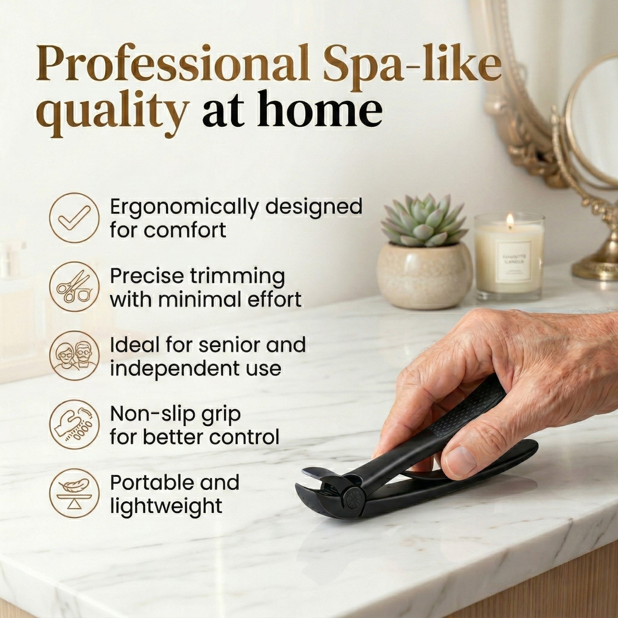 TruviClip® Nail Clipper for Seniors | Cuts Thick Nails With Less Effort